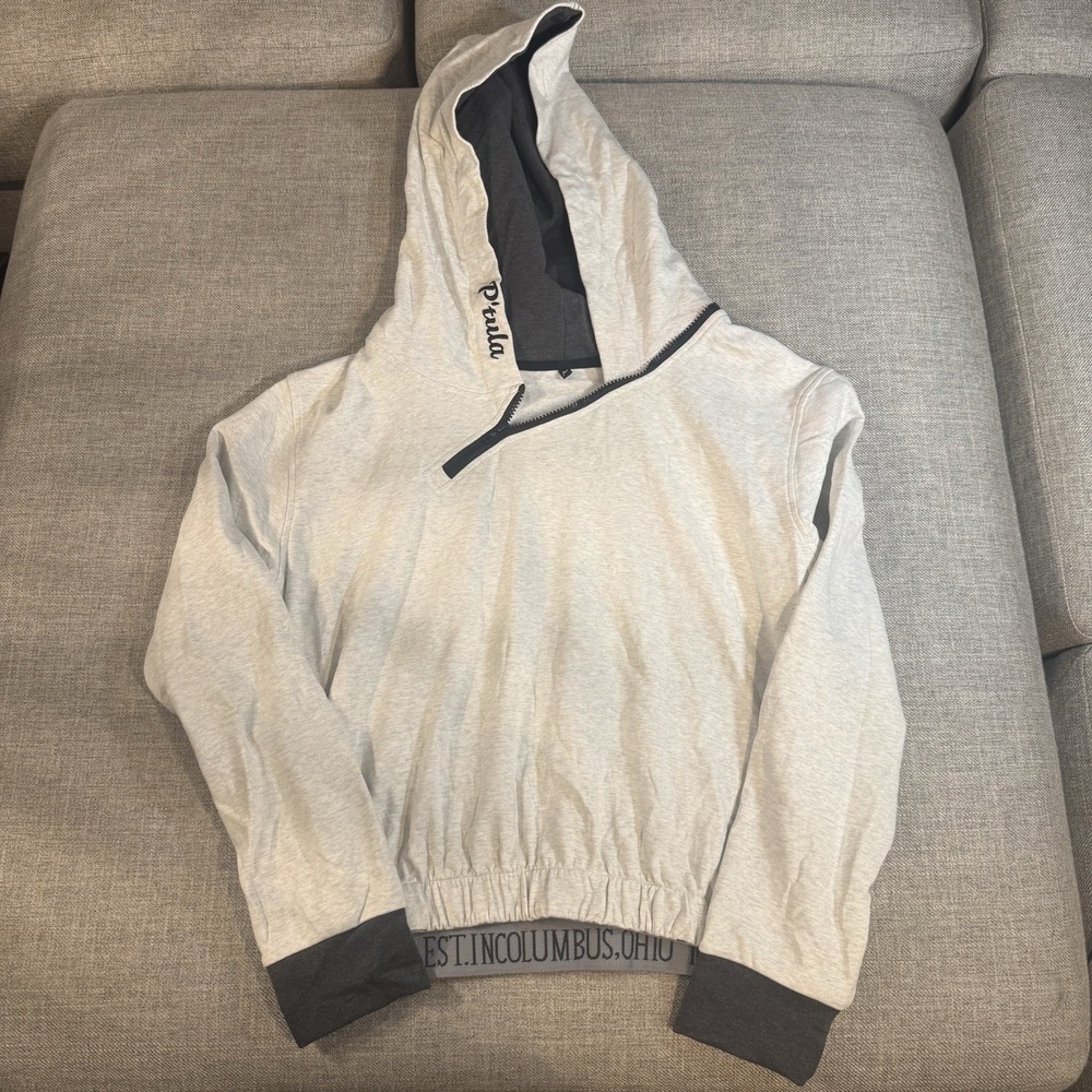 P'tula Women's XL Gray/Black Quarter Zip Hoodie - Est. in Columbus, Ohio '16